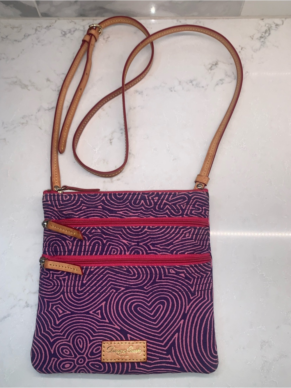 Dooney & Bourke Purple Pink Swirl Crossbody
